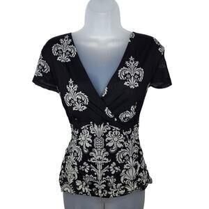 Vintage Y2K Susan Lawrence Sheer Mesh Babydoll Top Large Whimsygoth Coquette